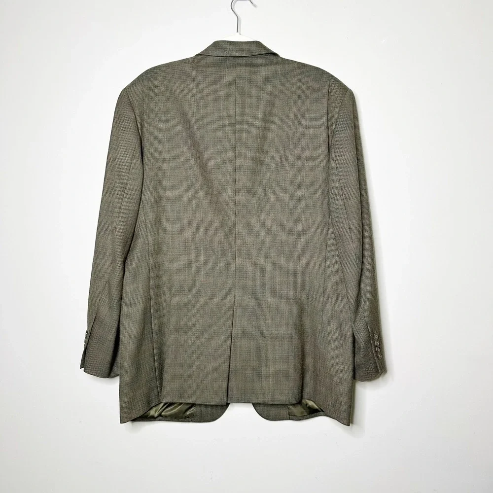 Jos. A Bank Sport Coat Mens 44R Brown Wool Houndstooth Excellent 2-Button Blazer